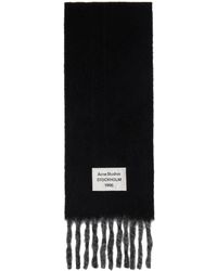 Acne Studios - &グレー ロゴ ラベル フリンジ マフラー - Lyst
