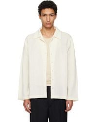 Maison Margiela - Off- Long-Sleeved Textured Shirt - Lyst