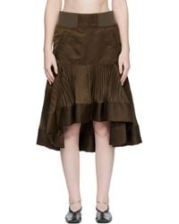 Sacai - Nylon Twill Midi Skirt - Lyst