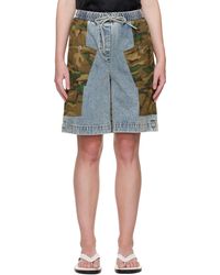 3.1 Phillip Lim - Patchwork Camo Basketball Denim Cargo Shorts - Lyst