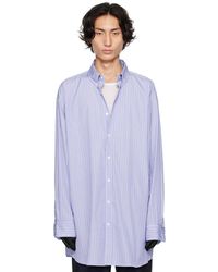 Maison Margiela - Blue Striped Shirt - Lyst