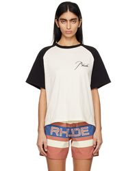 Rhude - Off-white & Black Raglan T-shirt - Lyst