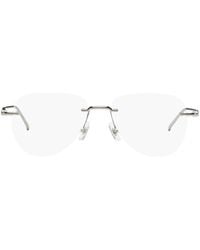 Montblanc - Silver Aviator Glasses - Lyst