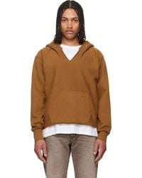Les Tien - Tan Heavyweight Raw Cropped Hoodie - Lyst