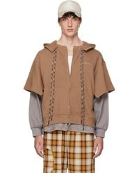 we11done - Layered Double String Zip-Up Hoodie - Lyst
