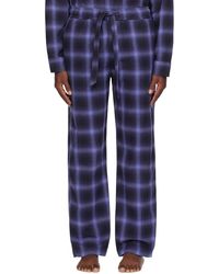 Tekla - Pantalon de pyjama bleu marine à carreaux - Lyst