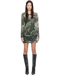 Alexander Wang - Crystal Hotfix Cloud-Print Sheer Minidress - Lyst