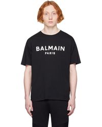 Balmain - T-shirt noir à logo imprimé - Lyst
