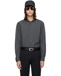 Zegna - Black Buttoned Denim Shirt - Lyst