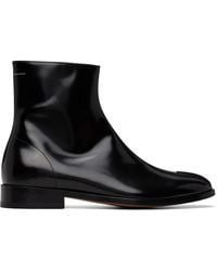 MM6 by Maison Margiela - Polished Leather Ankle Boots - Lyst