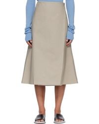 Rier - Cotton Bonded Midi Skirt - Lyst
