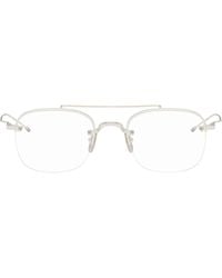 Thom Browne - Titanium Semi-Rimless Pilot Glasses - Lyst