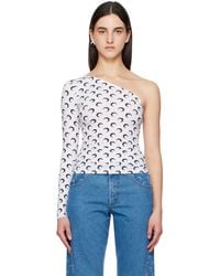 Marine Serre - Recycled Moon Jersey Second Skin Asymmetric T-Shirt - Lyst
