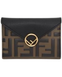 Fendi Black And Brown Forever Envelope Pouch