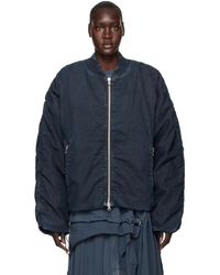 DIESEL - Blouson aviateur bressy bleu marine en denim - Lyst