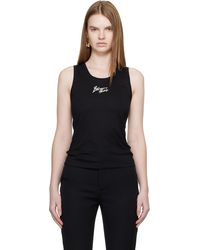 Balmain - Relaxed Paris' Brush Print Tank Top - Lyst