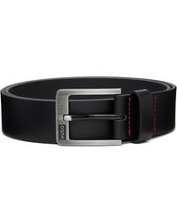 HUGO - Buffalo Leather Belt - Lyst