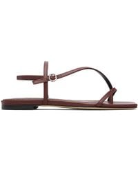 Aeyde - Burgundy Ella Square-Toe Sandals - Lyst