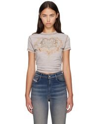 DIESEL - Rhinestones & Burnout Effect Jersey T-Shirt - Lyst