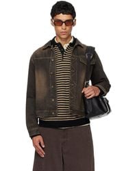 Carter Young - ブラウン Arch オーバーダイ デニムジャケット - Lyst