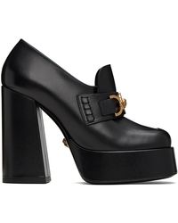 Versace - Chaussures à talon bottier noires à méduses et à plateforme - Lyst