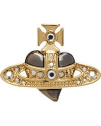 Vivienne Westwood - Diamante Heart Stud Single Earring - Lyst