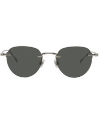 Montblanc Mont lunettes de soleil rondes argentées - Noir
