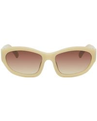 Dries Van Noten - Beige Linda Farrow Edition goggle Sunglasses - Lyst