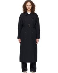 A.P.C. - Trench Bleu Marine À Ceinture - Lyst