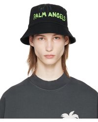 Palm Angels - Chapeau bob noir à logos - Lyst