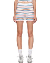 CASABLANCA - Striped Shirred Shorts - Lyst
