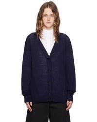 Jil Sander - ネイビー Vネックカーディガン - Lyst