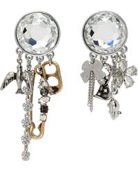 Marc Jacobs - Boucles D'Oreilles De Style Grunge Glam Argenté Et Doré À Ornements En Verre - Lyst