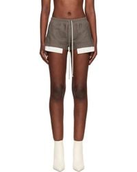 Rick Owens Concordians Fog Boxers Leather Shorts in Black | Lyst