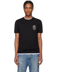 Dolce & Gabbana - ブラック Heraldic パッチ コットン Tシャツ - Lyst