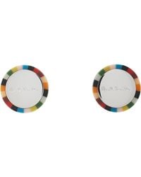 Paul Smith - Circle Signature Stripe Cufflinks - Lyst