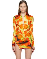 Louisa Ballou Ssense Exclusive Nylon Jersey Shirt - Orange