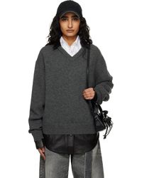 Acne Studios - Layered Wool Knit Sweater - Lyst