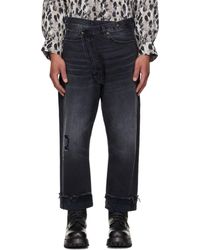 R13 - Jean Noir À Taille Décentrée - Lyst