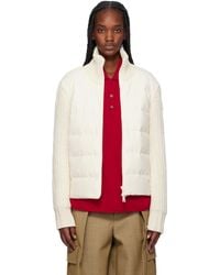 Moncler - Off- Padded Wool & Cashmere Zip-Up Down Cardigan - Lyst