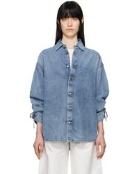 DARKPARK - Chemise Keanu Bleue En Denim De Tencel À Effet Ruché - Lyst