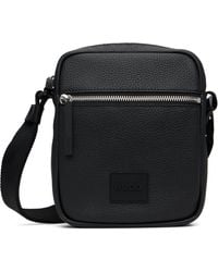 HUGO - Rubber Logo Patch Faux-leather Reporter Bag - Lyst
