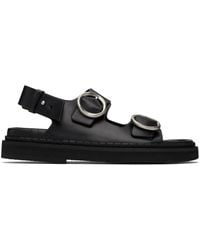 Ami Paris - Leather Fussbet Midi Sandals - Lyst