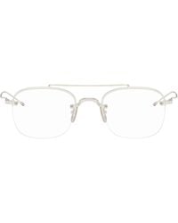 Thom Browne - Titanium Semi-Rimless Pilot Glasses - Lyst