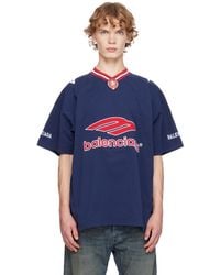 Balenciaga - 3B Football V-Neck Oversized T-Shirt - Lyst