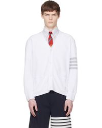 Thom Browne - Textured Pique-Bar Cardigan - Lyst