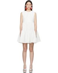 MSGM ホワイト ラッフル A ライン ドレス