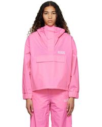 Ganni - Pink Hooded Jacket - Lyst
