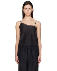 MM6 by Maison Martin Margiela - ブラック ツイスト シルク キャミソール - Lyst