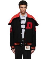 Doublet - Petal Mouth Hood Varsity Bomber Jacket - Lyst